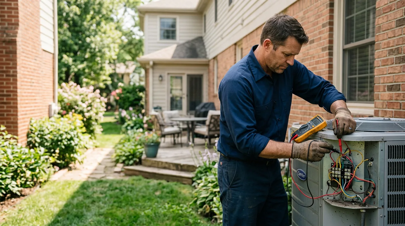 HVAC technician working near Beaumont, KS